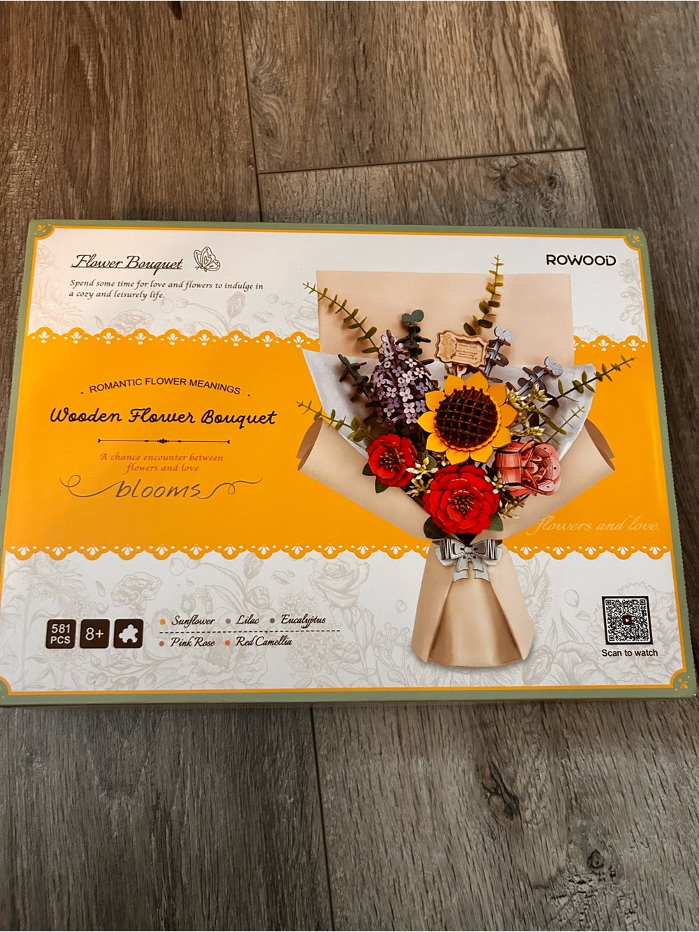 Rowood Wooden Flower Bouquet Kit. New.